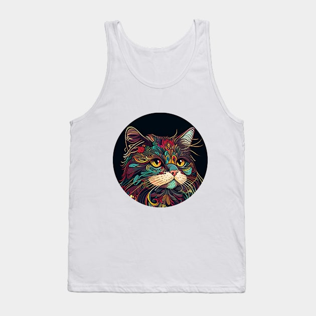 Boho Cat Lady Vintage - Cat Hippy Lover Tank Top by dashawncannonuzf